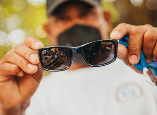Recycling PET bottles to produce sunglasses